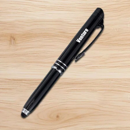 Black Customized Write in the Dark Executive Auto Pen with Stylus (Brass Body)