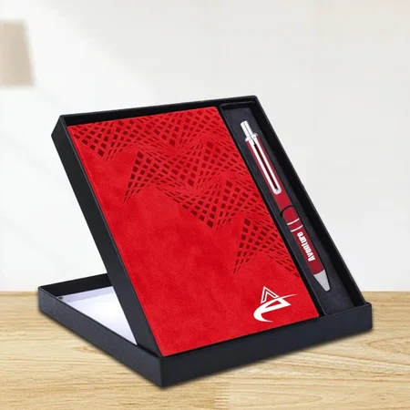 Red Customized 2 in 1 Set: Origami Notebook with Metal Pen
