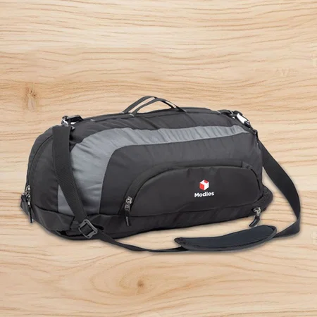 Black Customized Multipurpose Sling Duffle Bag | Convertible to Backpack | Dual Tone Finish | Separate Laptop Space