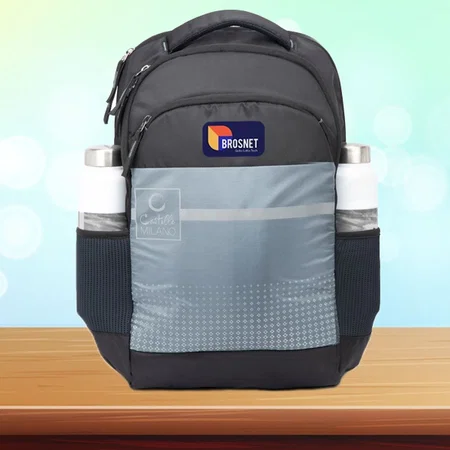Customized 3 Pocket Designer Laptop Bag with Double Bottle Pocket and Rain Cover