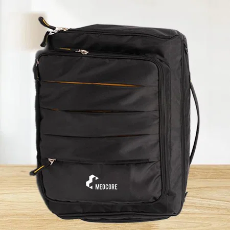 Black Customized Overnighter Bag with Laptop Storage | Convertible to Backpack | Cabin size | Quick access pockets