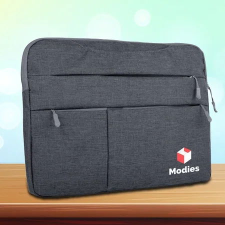 Grey Customized Laptop Bag with Soft Inner Lining