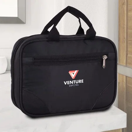 Black Customized 3 Layer Toiletry Kit - Medium Size