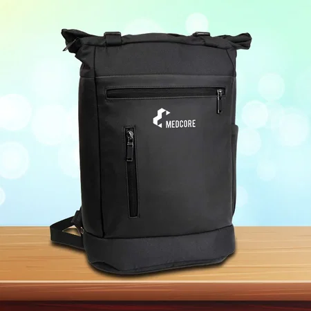 Black Customized Tall backpack bag with Top belts | Quick access front  pockets | Cool urban design