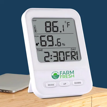 White Customized Digital Clock with 10W Wireless Charger | Type C input for charger