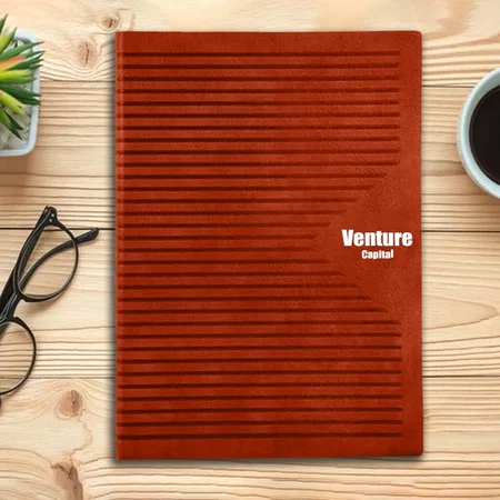 Brown Customized A5 Notebook with Memorandum & Bookmark Ribbon| 80 gsm sheets | 160 Undated Pages