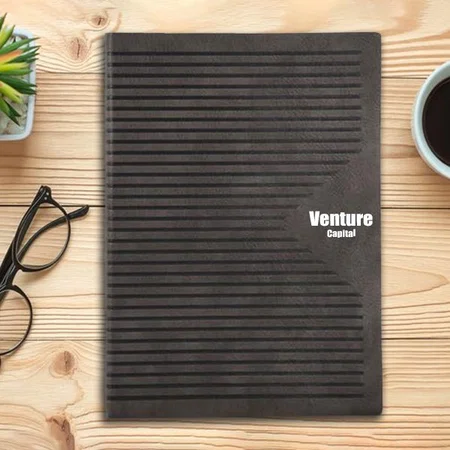 Grey Customized A5 Notebook with Memorandum & Bookmark Ribbon | 80 gsm sheets | 160 Undated Pages