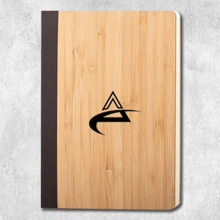 Brown Customized Bamboo A5 Size Notebook in Natural Finish | Undated Pages | Eco Friendly