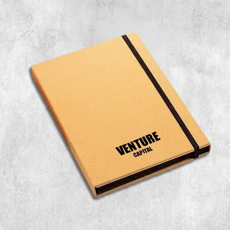 Brown Customized 3 Fold Eco Notebook with Stationary Set | Customizable notepad
