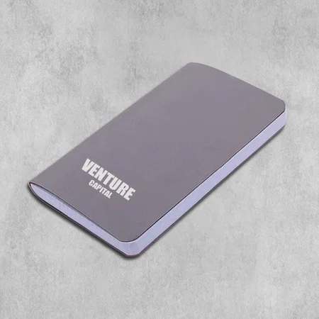 Grey Customized Flexible Pocket Notebook with Ruled & Checked pages | Soft Changer PU Cover | 200 Writing sheets