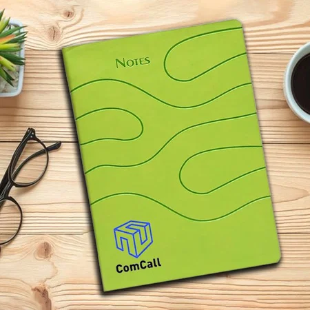 Green Customized Ribbon A5 Notebook with Memorandum & Bookmark Ribbon