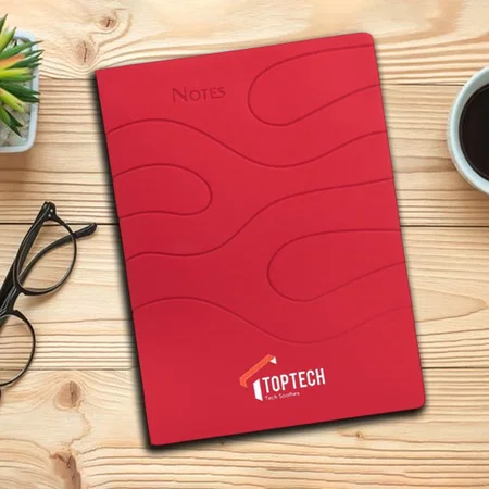 Red Customized Ribbon A5 Notebook with Memorandum & Bookmark Ribbon