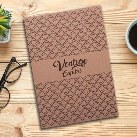 Brown Customized Dune A5 Notebook with Memorandum & Bookmark Ribbon