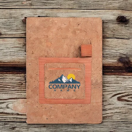 Customized Cork A5 notebook with mobile pocket, card holder pocket & pen loop