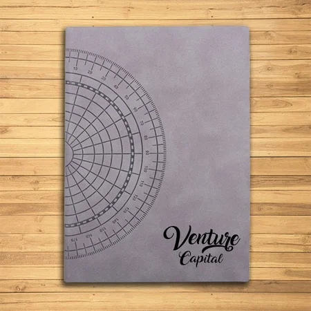 Grey Customized Compass A5 Notebook with Memorandum, Month Planner & Bookmark Ribbon | 176 Writing Pages