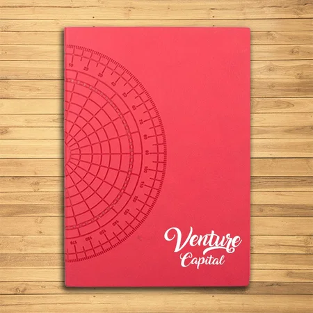Red Customized Compass A5 Notebook with Memorandum, Month Planner & Bookmark Ribbon | 176 Writing Pages