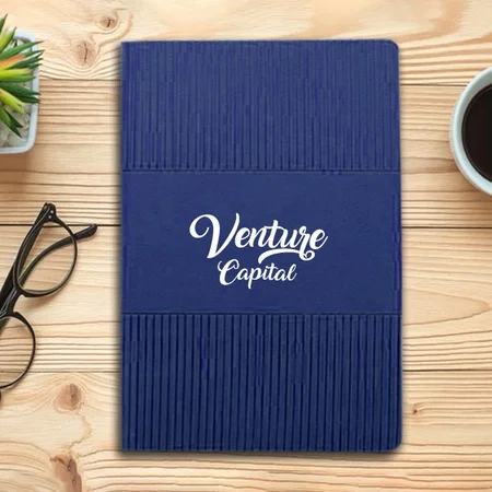 Blue Customized Double Strip A6 Size PU Notebook