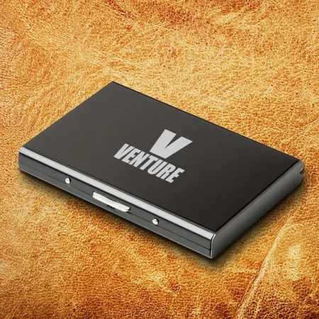 Black Customized Gunmetal Finish SS Credit Card Holder