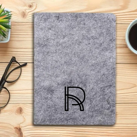 Grey Customized Notebook with Bookmark Ribbon
