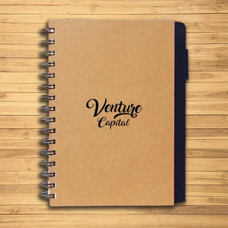 Brown Customized A5 Size Notebook with Sticky Notes and Eco Pen