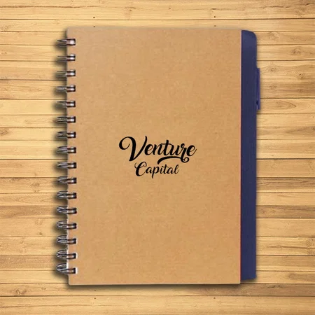 Brown Customized A5 Size Notebook with Sticky Notes and Eco Pen