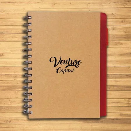 Brown Customized A5 Size Notebook with Sticky Notes and Eco Pen