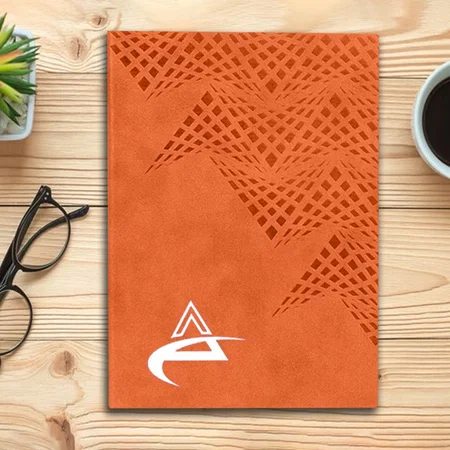Brown Customized A5 Notebook with Memorandum and Bookmark Ribbon