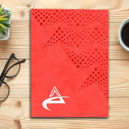 Red Customized A5 Notebook with Memorandum and Bookmark Ribbon