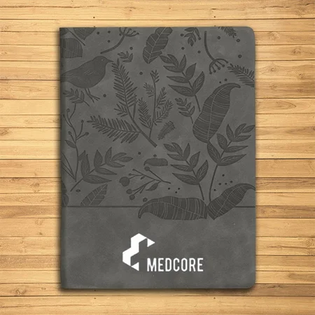 Grey Customized Garden A5 Notebook with Memorandum and Bookmark Ribbon