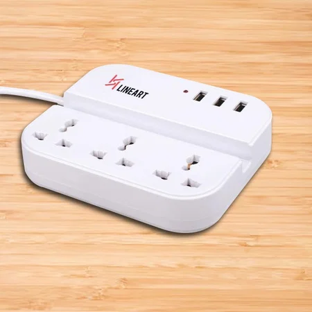 White Customized Multi Point Extension Board With USB Ports And Phone Stand