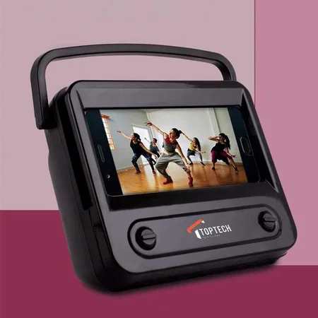 Black Customized Retro Bluetooth TV Speaker with Phone Holder | Turn Your Phone Into Mini TV