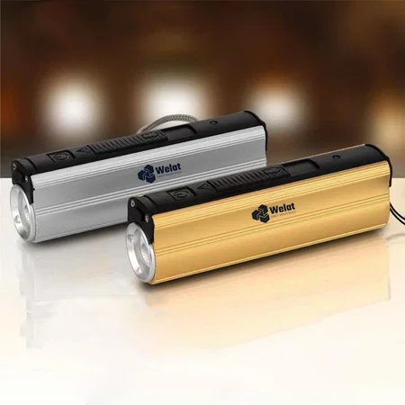 Golden Customized Metal Power Bank With Lighter, Two Level Torch And Blinker