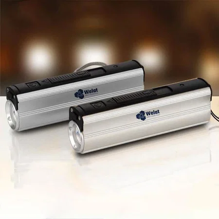 Silver Customized Metal Power Bank With Lighter, Two Level Torch And Blinker