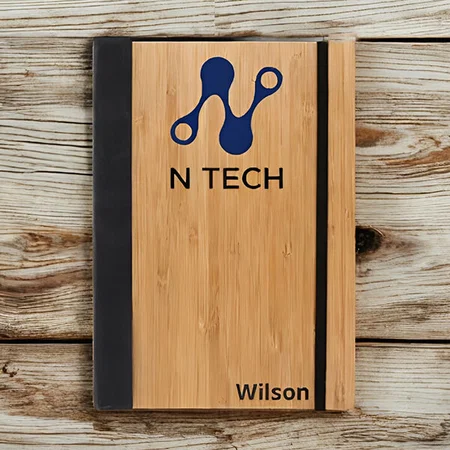 Customized Bamboo A5 size notebook in natural finish | Undated pages