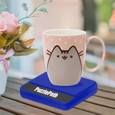 Blue Customized Coaster with Reverse Logo Highlight | With Black Plate (Batteries Included)