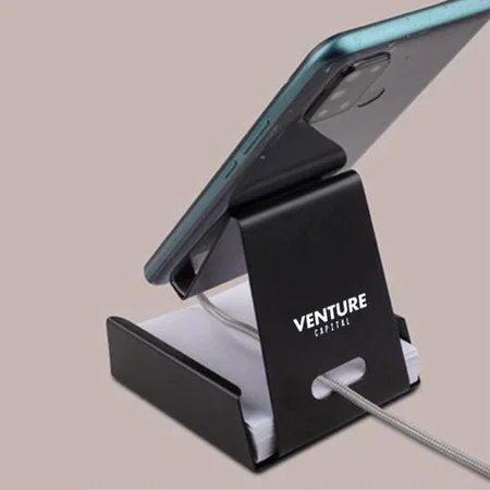 Black Customized Metal Mobile Stand with Writing Pad Holder | 200 Writing SheetsIncluded