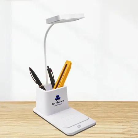 White Customized 3 in 1 Lamp with 15W Wireless Charger and Tumbler