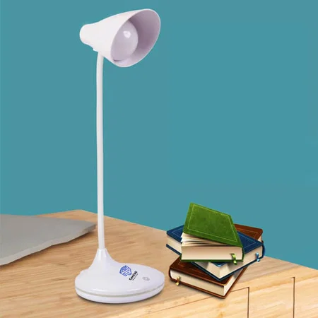 White Customized Rechargeable LED Lamp | 3 Color Light With Brightness Adjustment | Type C Charging