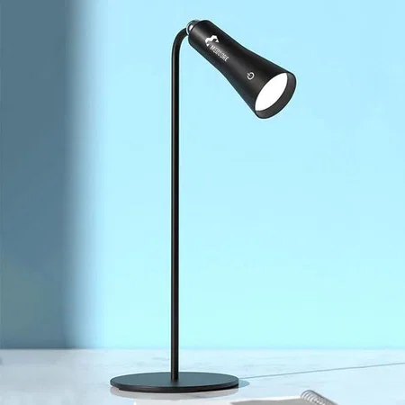 Black Customized Rechargeable Lamp with Detachable Head | 3 Color Light | Detachable Head to Use as Torch | Durable Metal Neck