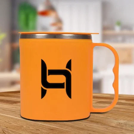 Orange Customized Steel Coffee Mug