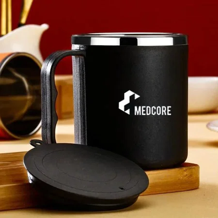 Black Customized Steel Coffee Mug with Box