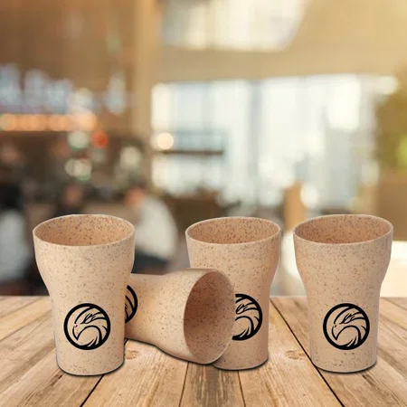Brown Customized Eco Friendly Glasses | Set of 4 in Gift Box