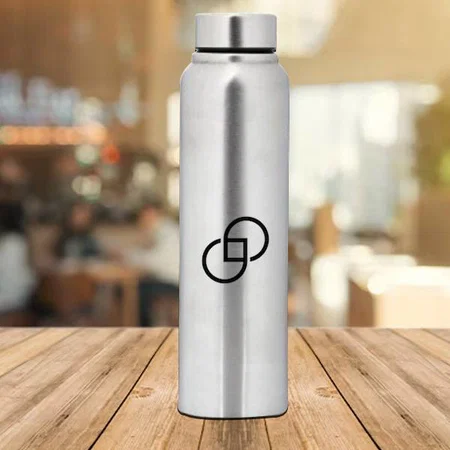 Customized Straight Steel Single Wall Bottle Natural | Capacity 1L approx