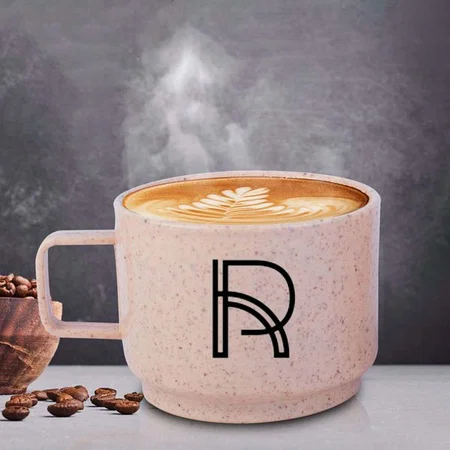 Brown Customized Set of 2 Eco Friendly Cups