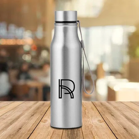 Customized Stainless Steel Single Wall Bottle with Carry Strap | Capacity 900ml approx