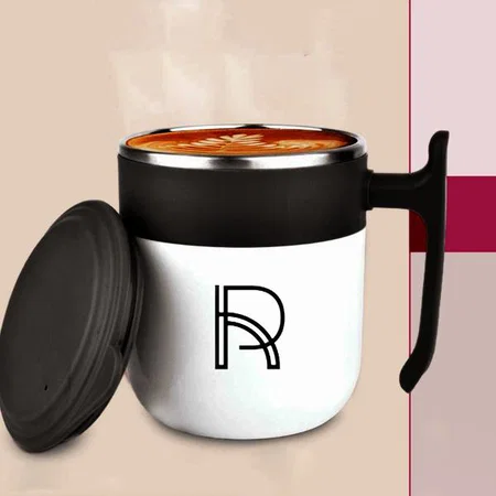 Black Customized 2 Tone Magic Suction Mug with Stainless Steel Inside | Leak proof | BPA Free | Capacity 300 ml approx