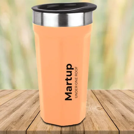 Peach Customized Tall Sipper Mug | 304 grade Stainless Steel Inside | Keeps Hot up to 4 hours | Capacity 375ml