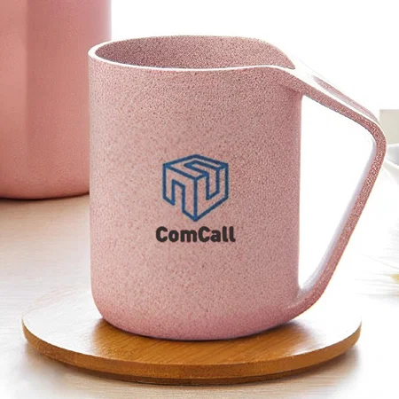 Customized Wheat Straw Eco Friendly Mug with Handle | Tilt Dry Design