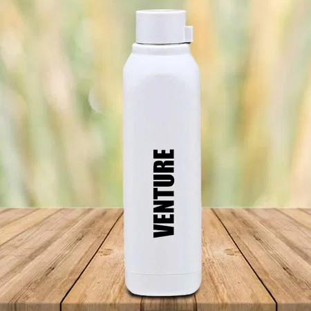 White Customized Square Insulated Steel Bottle | Keeps Hot & Cold for 4-6 Hours | Capacity 750 ml approx