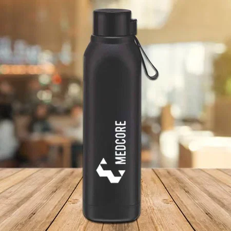 Black Customized Insulated Steel Bottle | Keeps Hot & Cold for 4-6 Hours | Capacity 750 ml approx